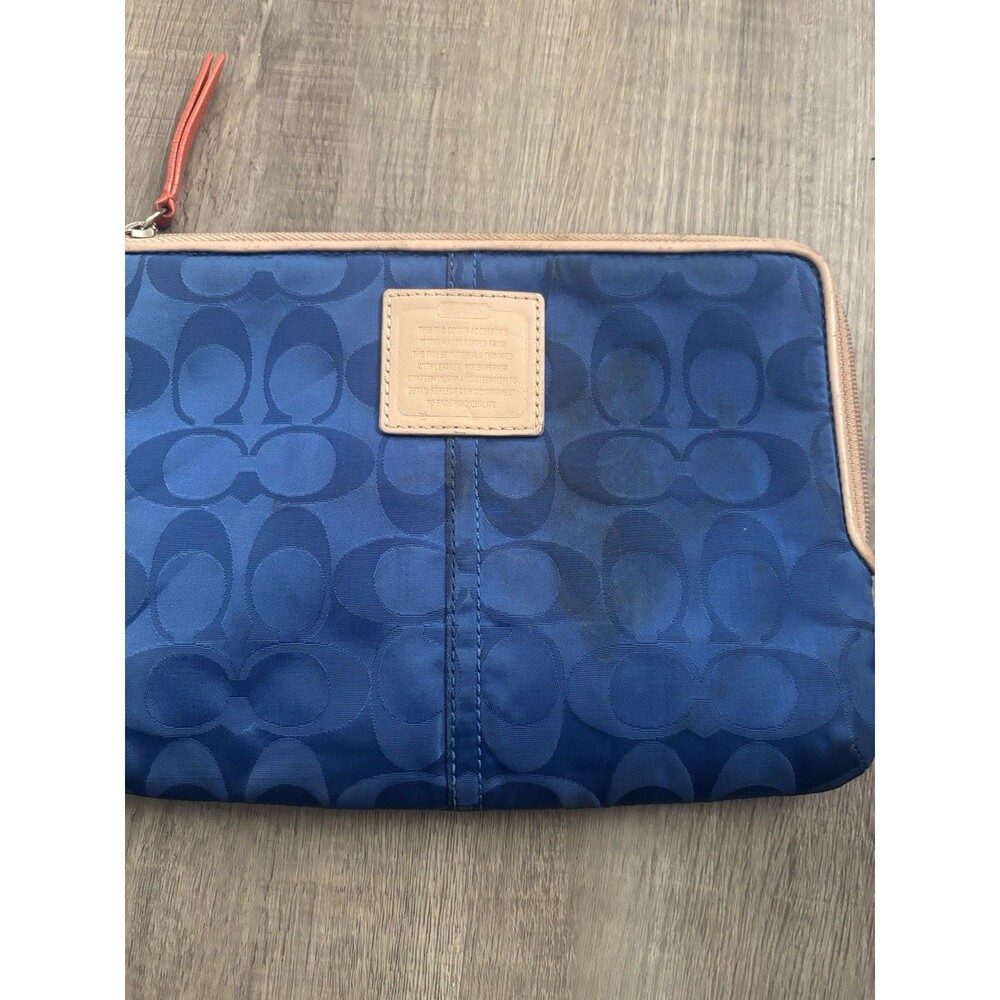 Coach Laptop E-reader Case Blue Monogram